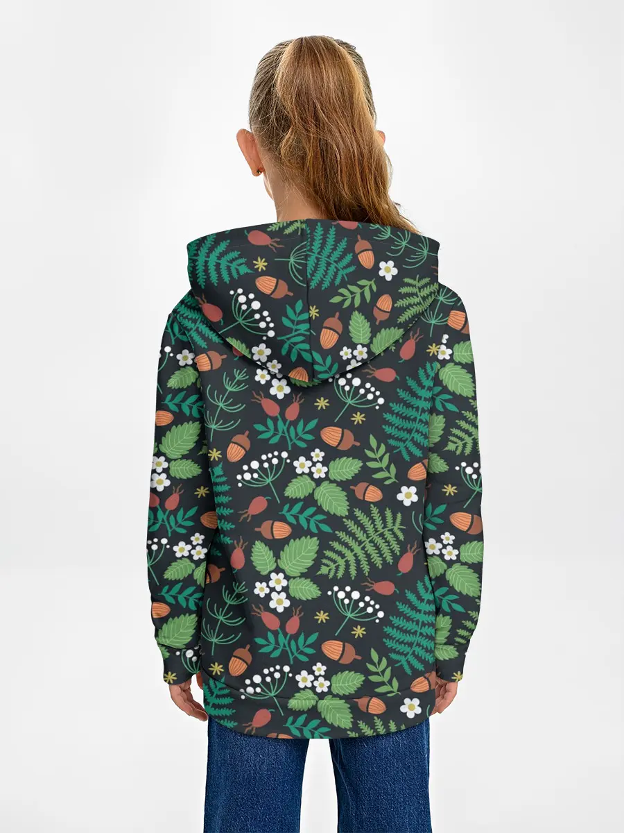 Детское худи / Лесные листочки цветочки