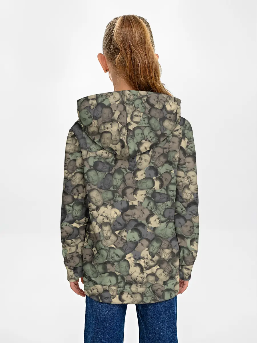 Детское худи / Камуфляж Зеленый Слоник