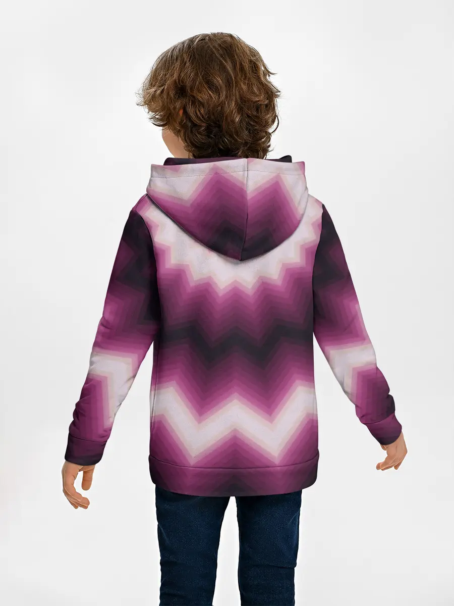 Детское худи / Черно-пурпурный калейдоскоп