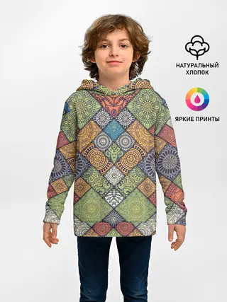 Детское худи / Мандалы лоскутный печворк