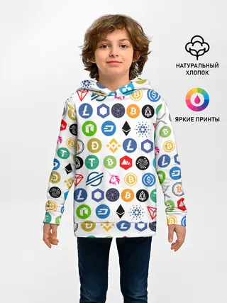 Детское худи / BITCOIN PATTERN | БИТКОИН