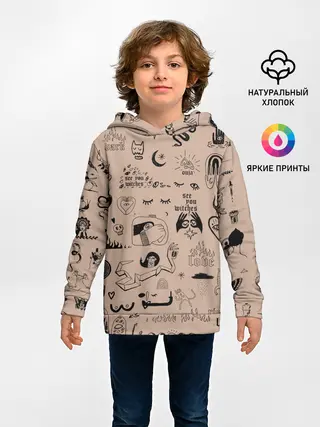 Детское худи / принт в стиле тату