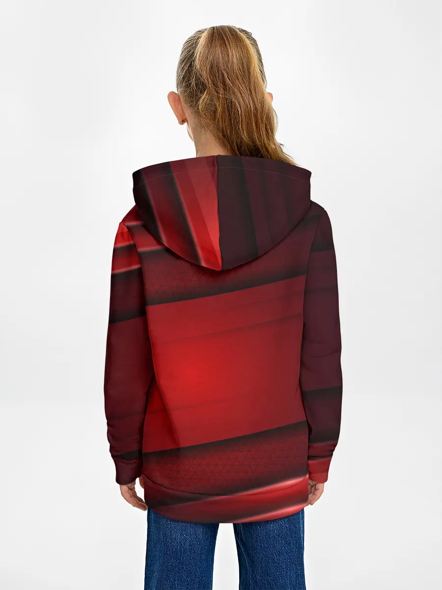 Детское худи / 3D red Абстрактные линии