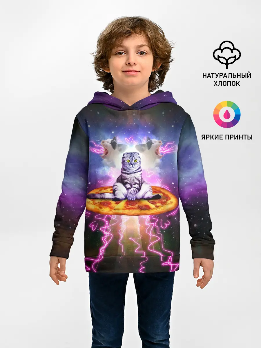 Детское худи / Кот на пицце