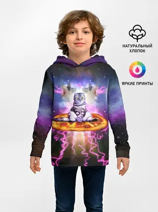 Детское худи / Кот на пицце