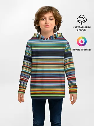 Детское худи / РАзноцыетные линии полосы хаос
