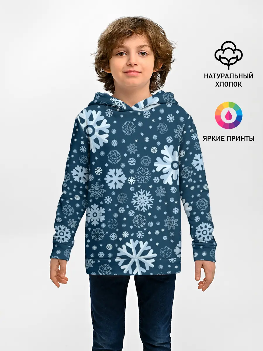 Детское худи / Новогодние снежинки, новый год