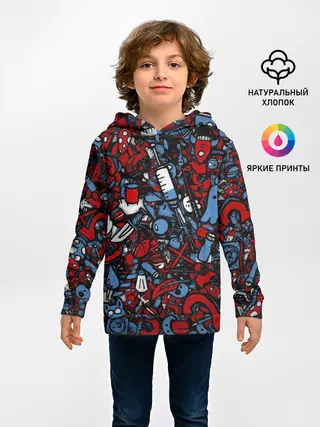 Детское худи / RedBlue stikers