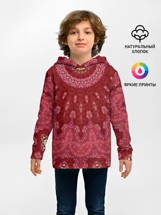Детское худи / Красно-розовый калейдоскоп