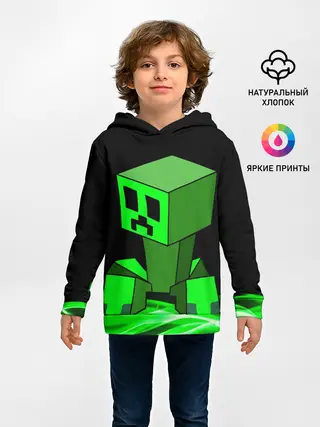 Детское худи / Майнкрафт Крипер