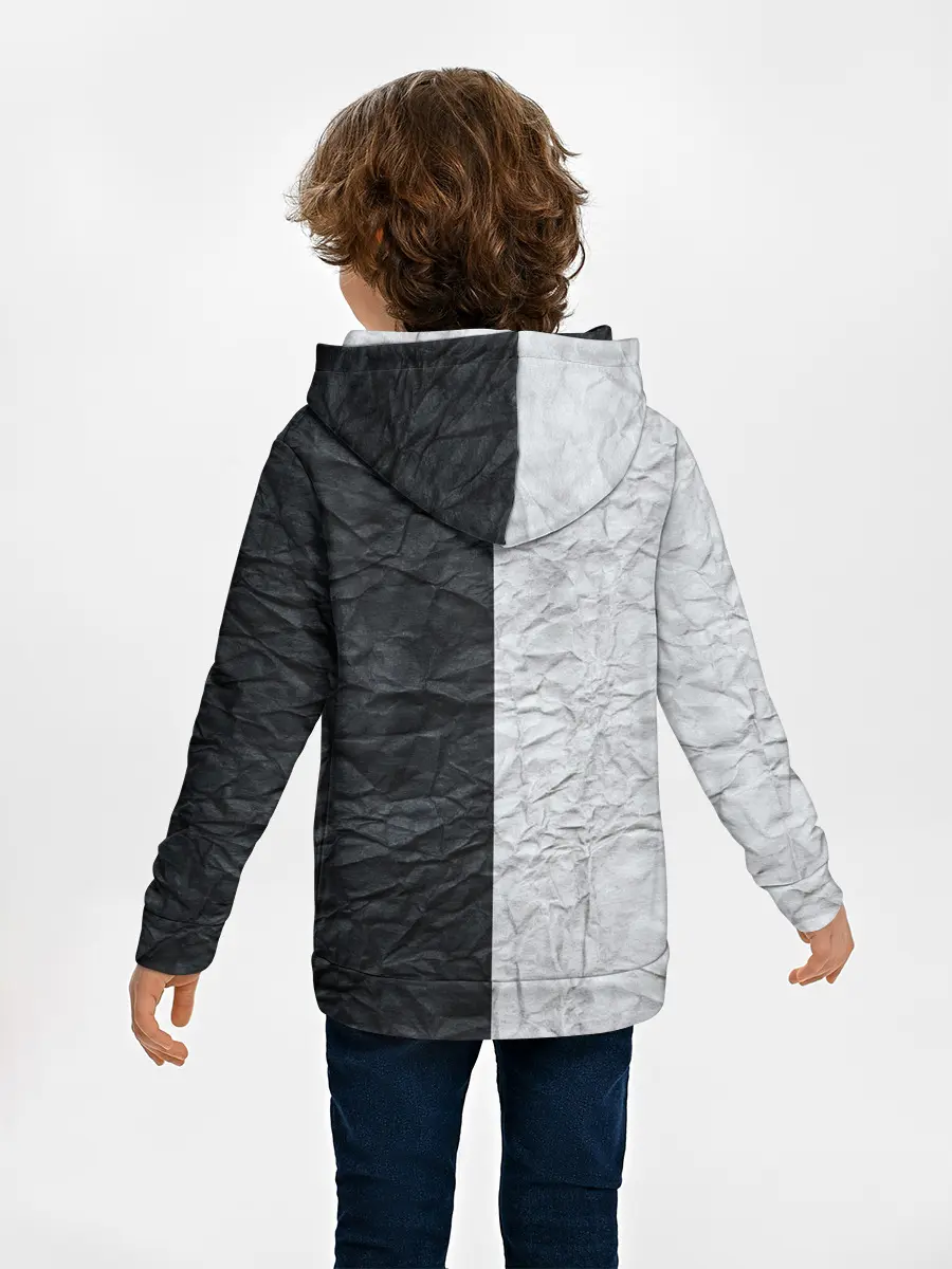 Детское худи / Мятая Черно-Белая Бумага