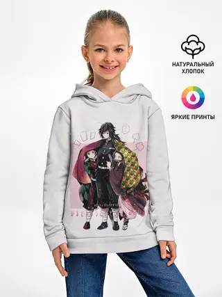 Детское худи / Гию оберегает Танджиро и Незуко