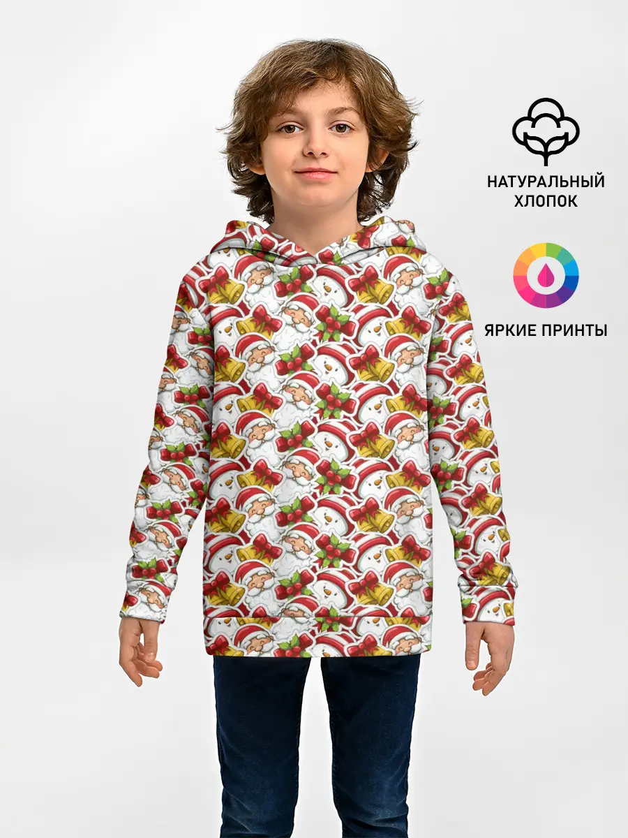 Детское худи / Дед Мороз и Снеговик