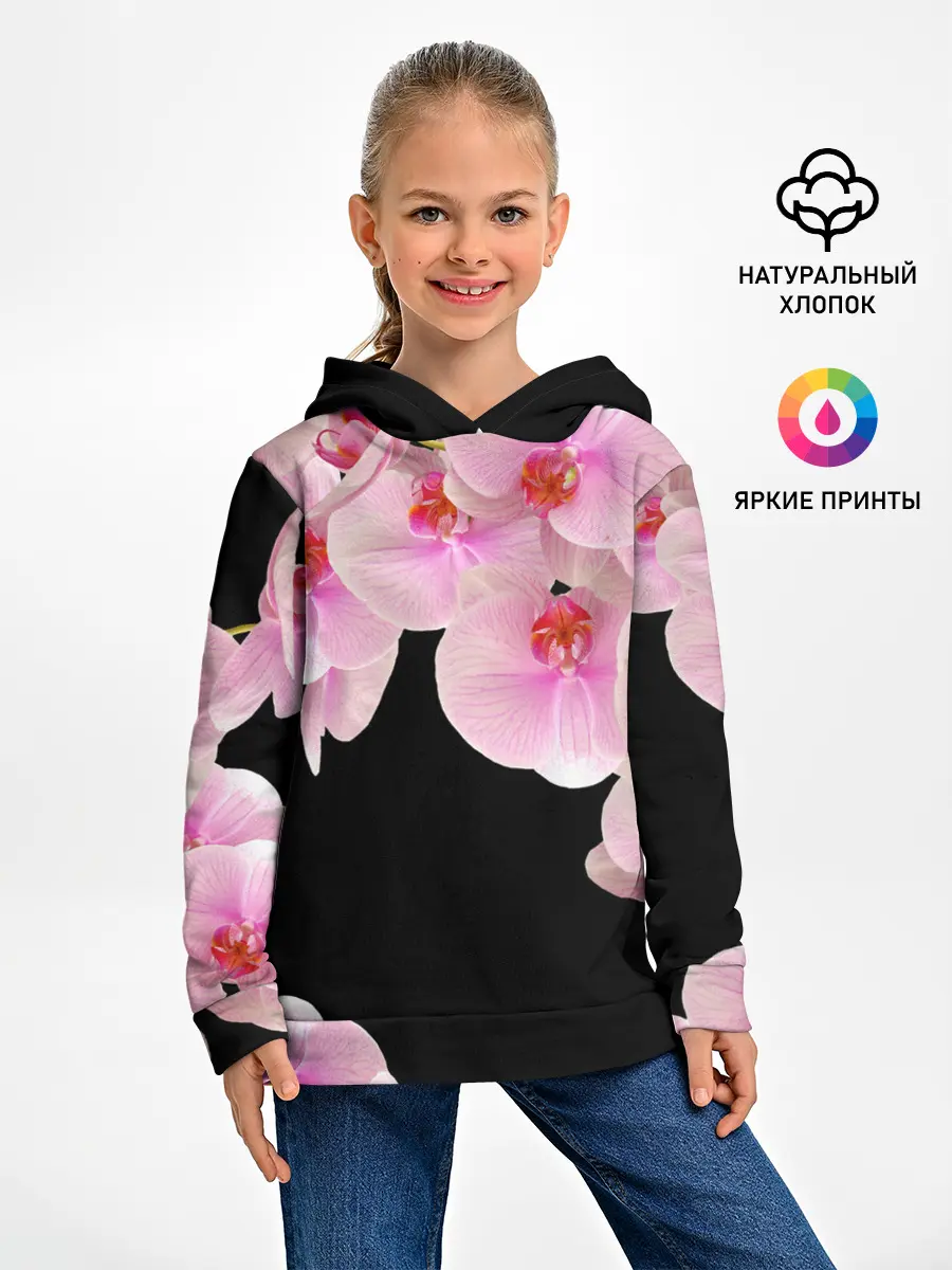 Детское худи / Орхидеи в ночи