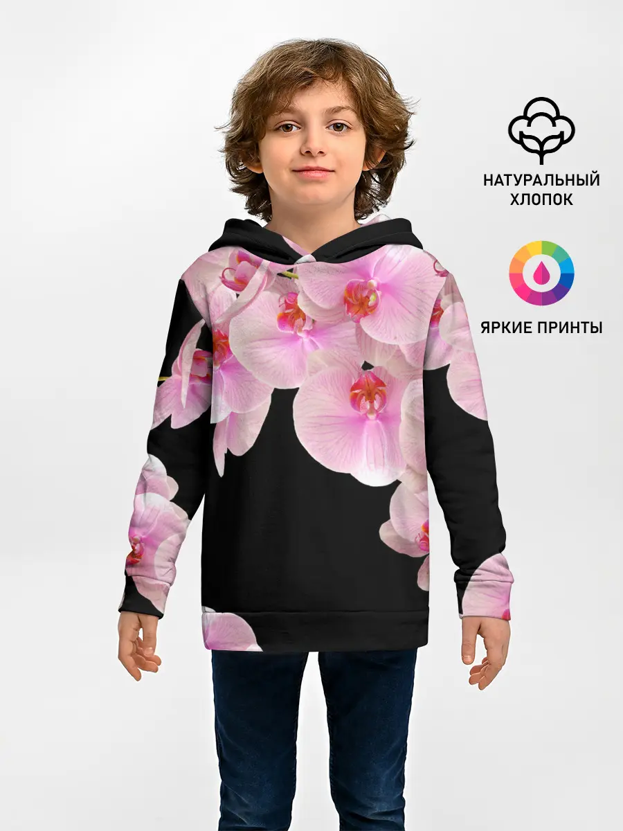 Детское худи / Орхидеи в ночи