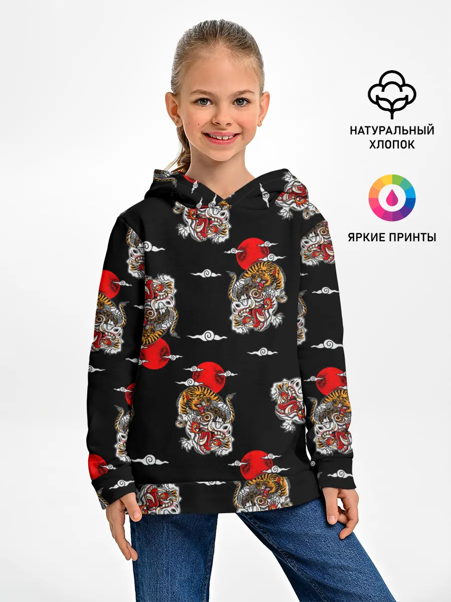 Детское худи / Японский стиль - тигры