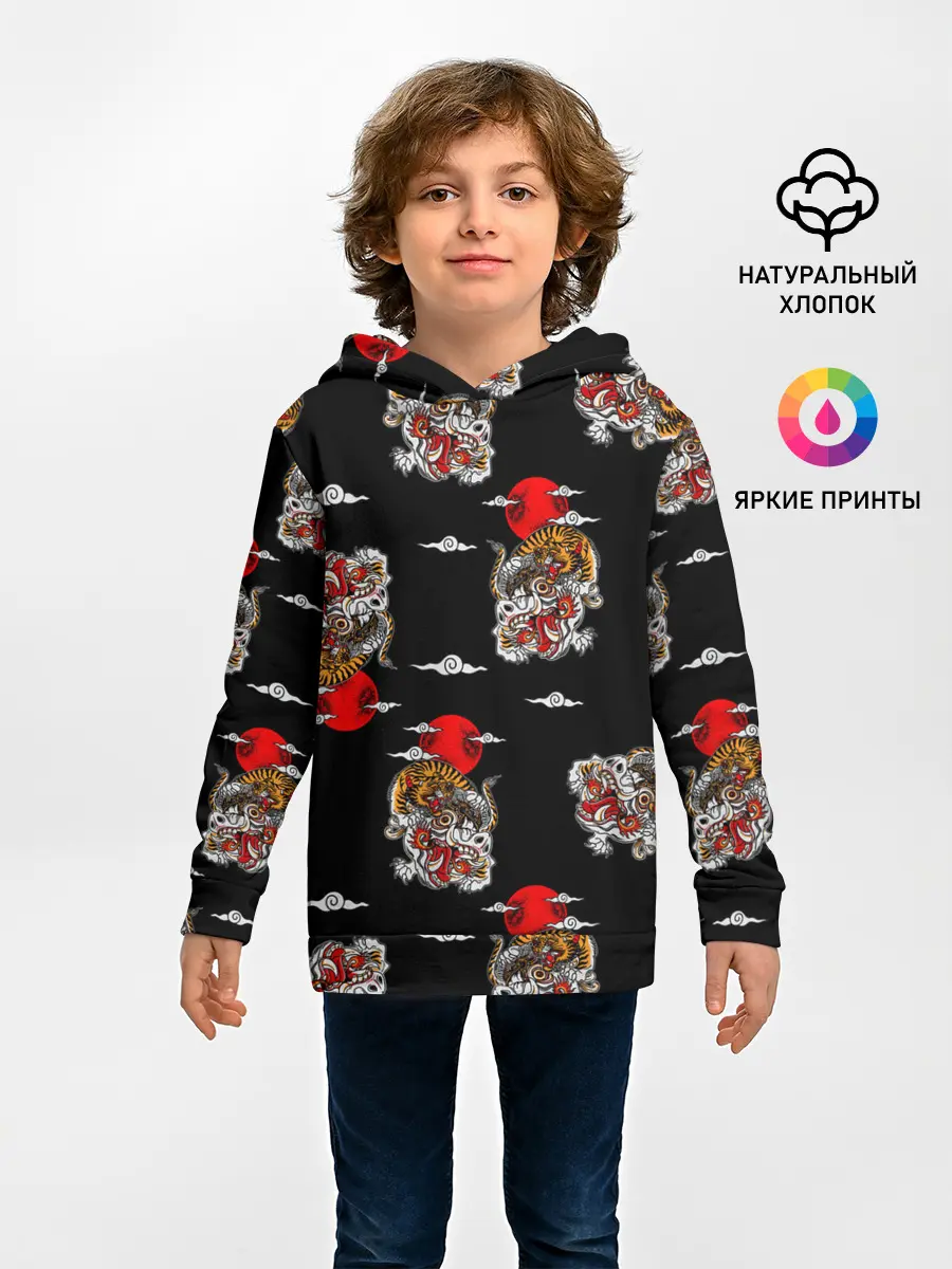 Детское худи / Японский стиль - тигры