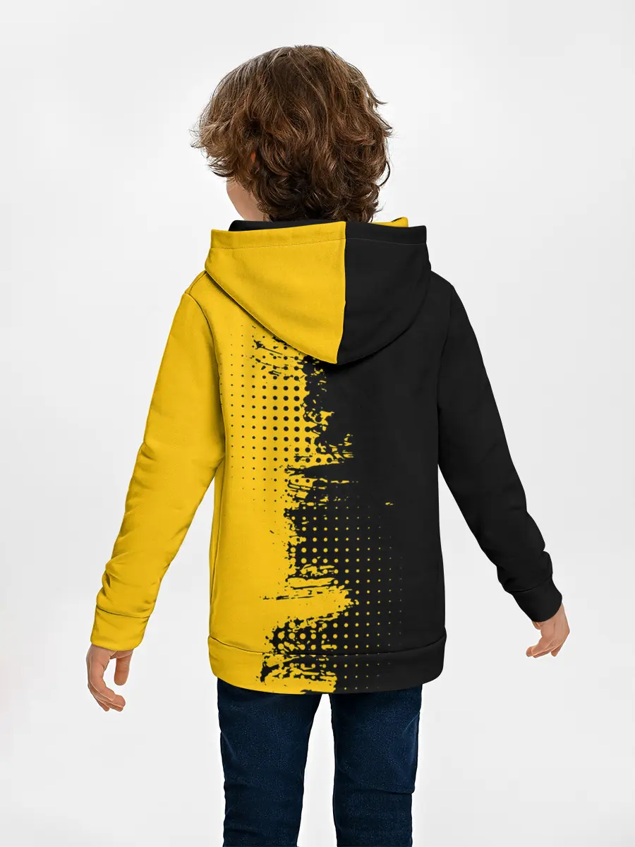 Детское худи / ЧЕРНО ЖЕЛТЫЙ ГРАНЖ | GRUNGE