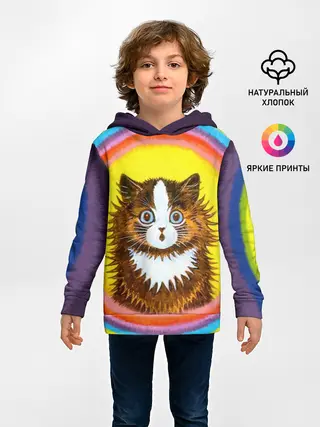 Детское худи / Радужный кот Луиса Уэйна