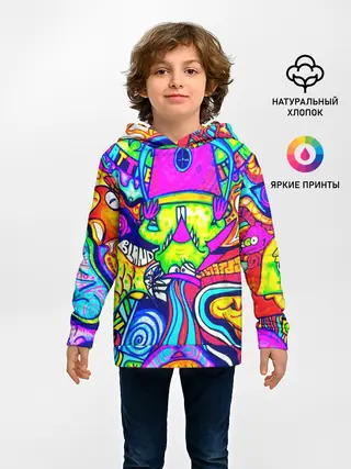 Детское худи / КИСЛОТНЫЕ РИСУНОК