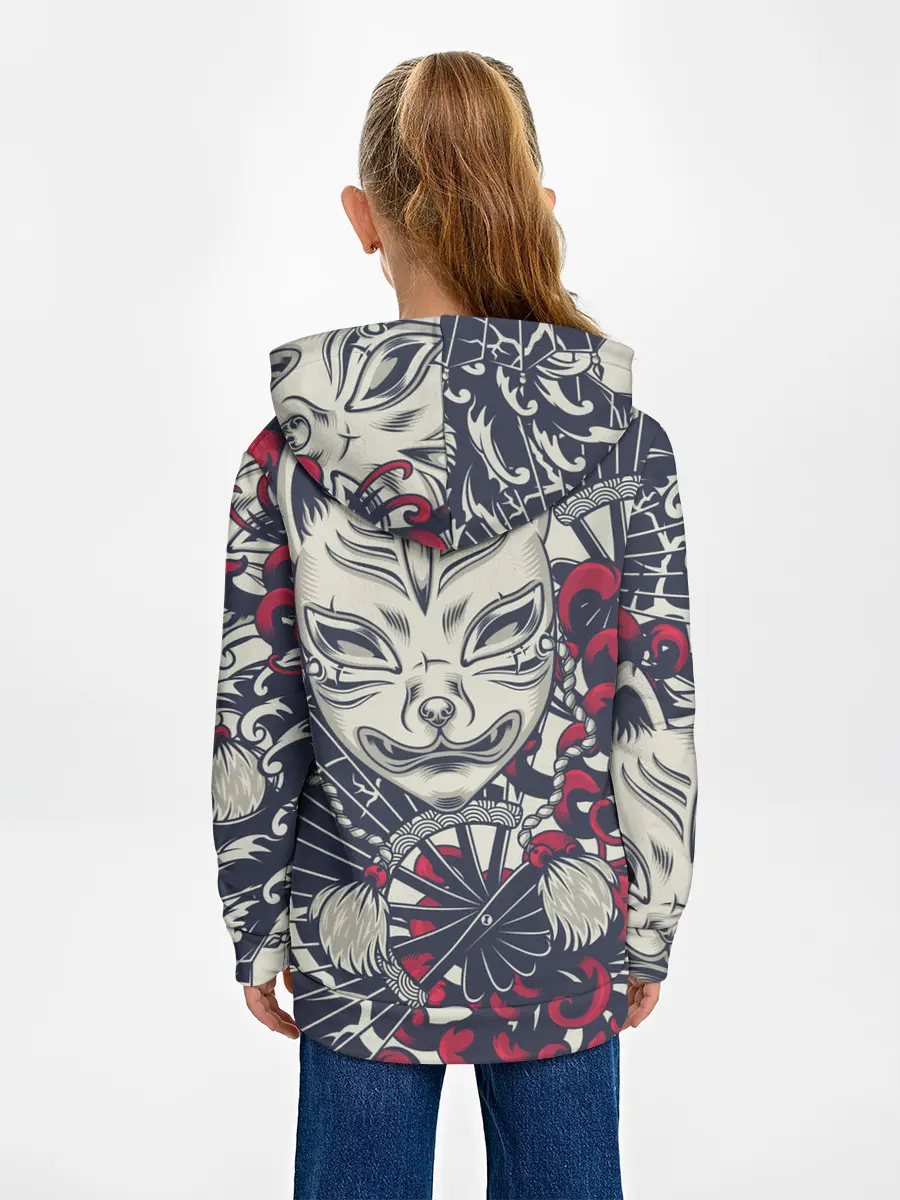 Детское худи / Кицунэ | Маска лисы