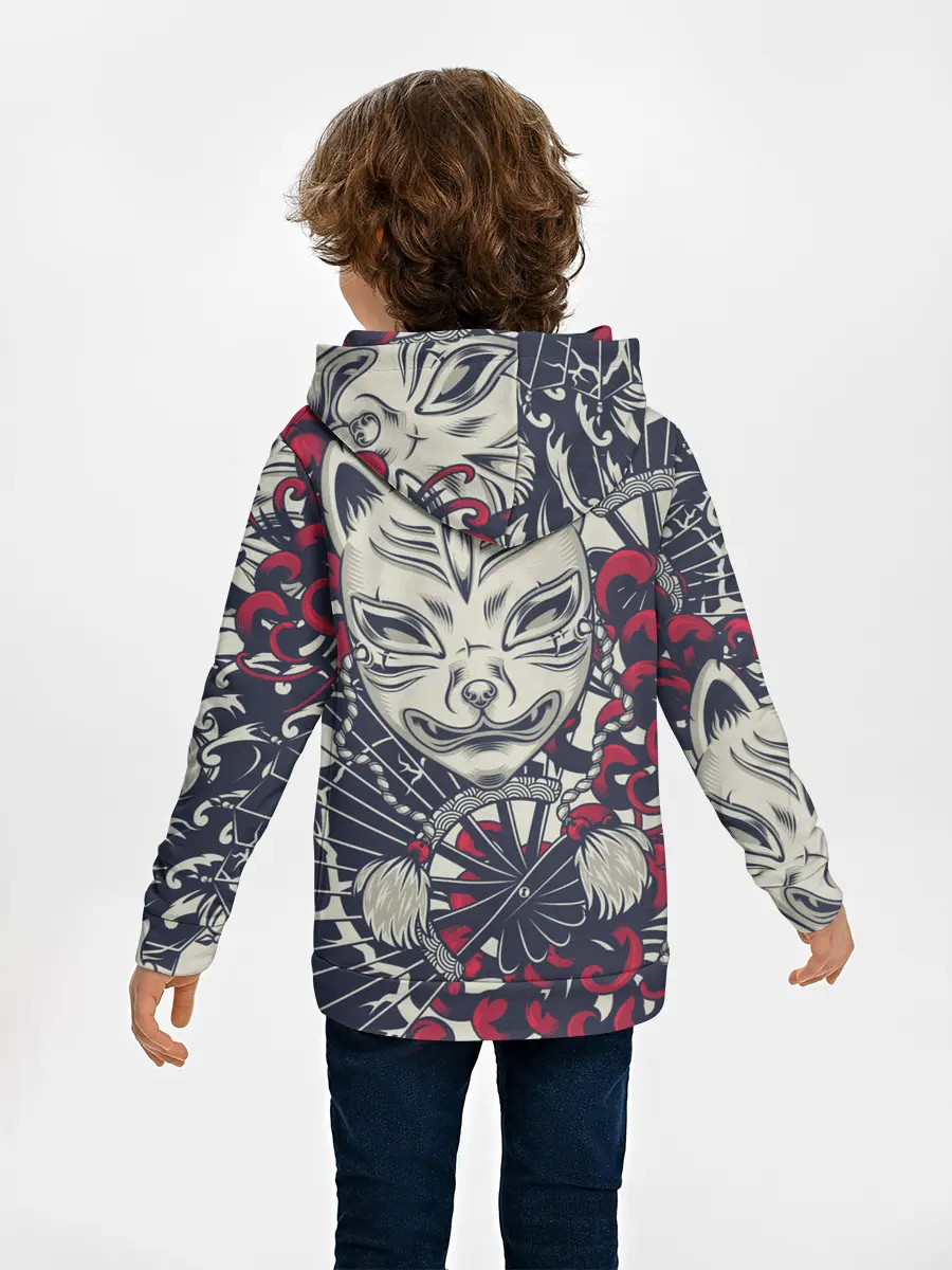 Детское худи / Кицунэ | Маска лисы