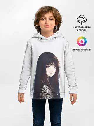 Детское худи / Красивая аниме девушка