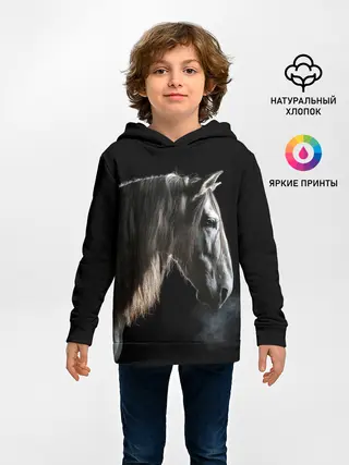Детское худи / Серный в яблоках конь