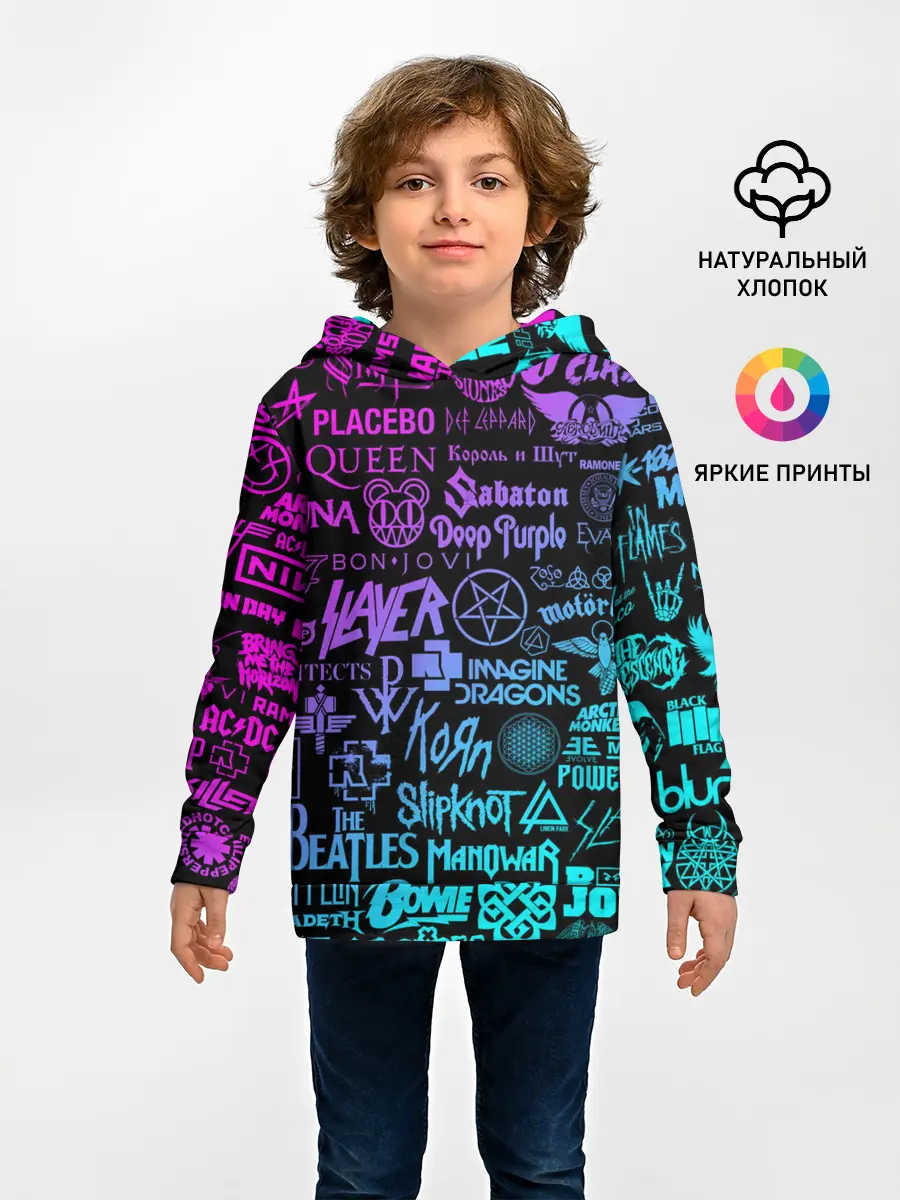 Детское худи / ЛОГОТИПЫ РОК ГРУПП