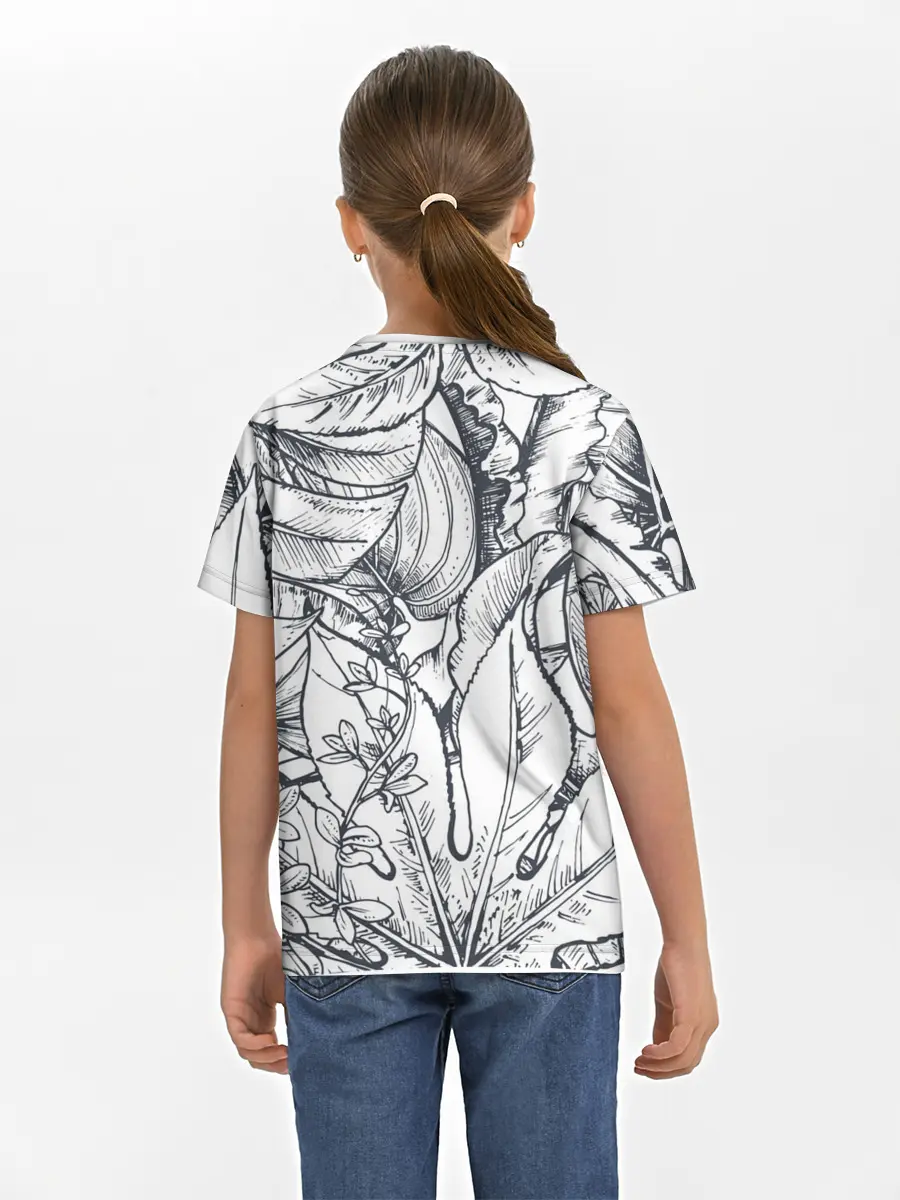 Детская базовая футболка / Тропические листья