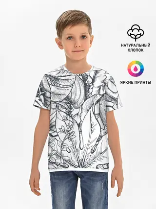 Детская базовая футболка / Тропические листья