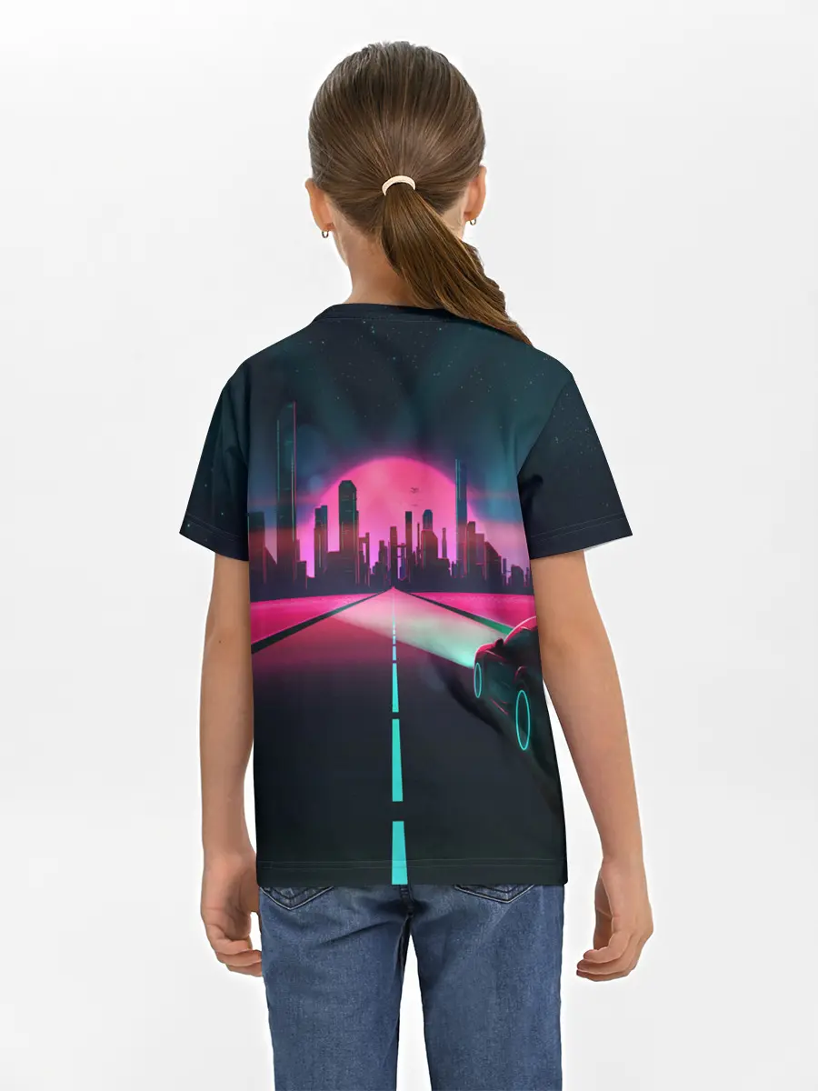 Детская базовая футболка / НЕОНОВЫЙ ГОРОД