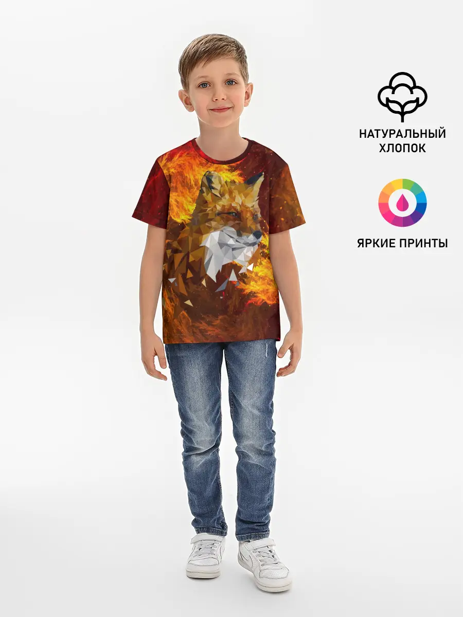 Детская базовая футболка / Огненный Лис