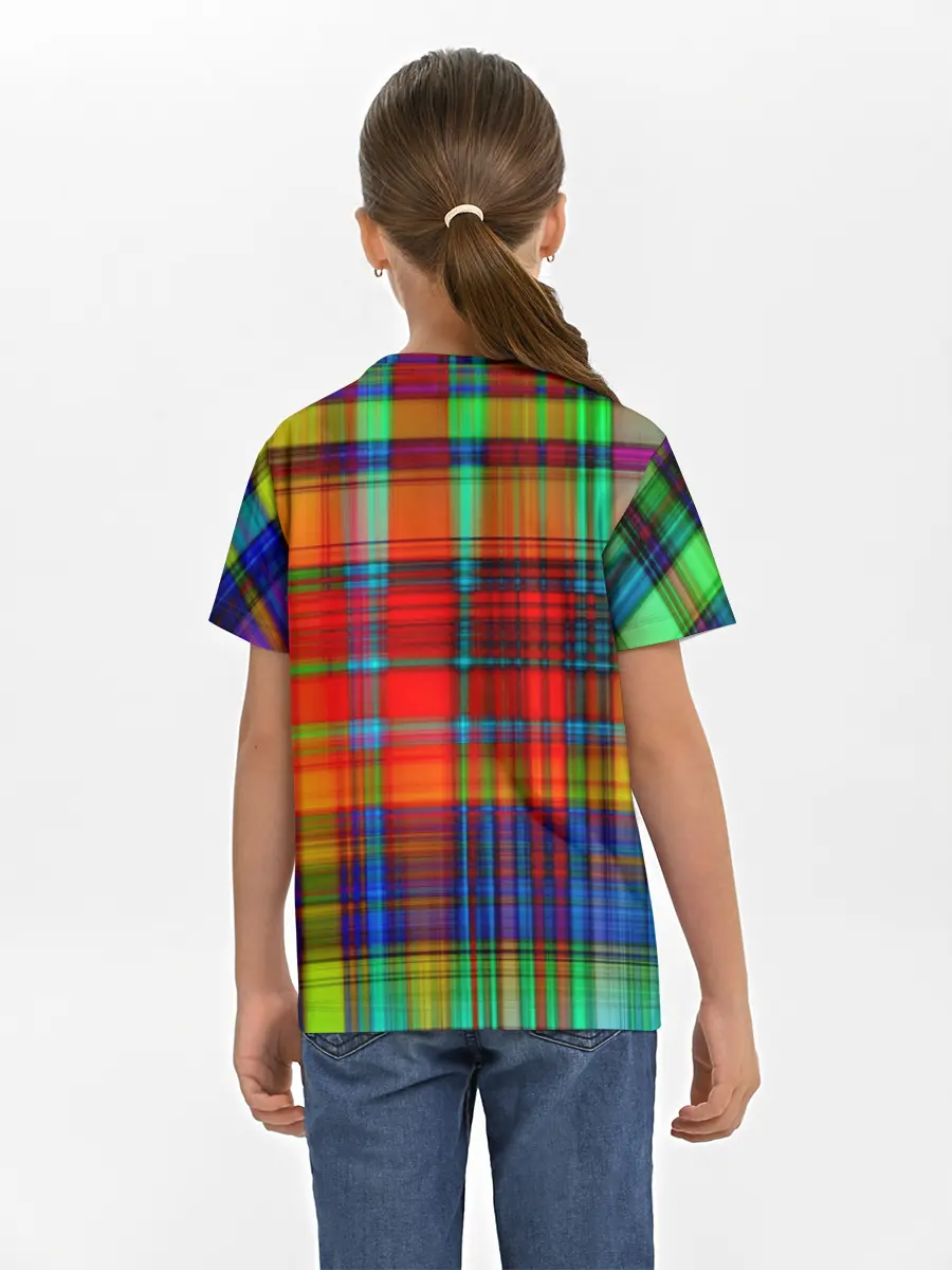 Детская базовая футболка / Радужная сетка