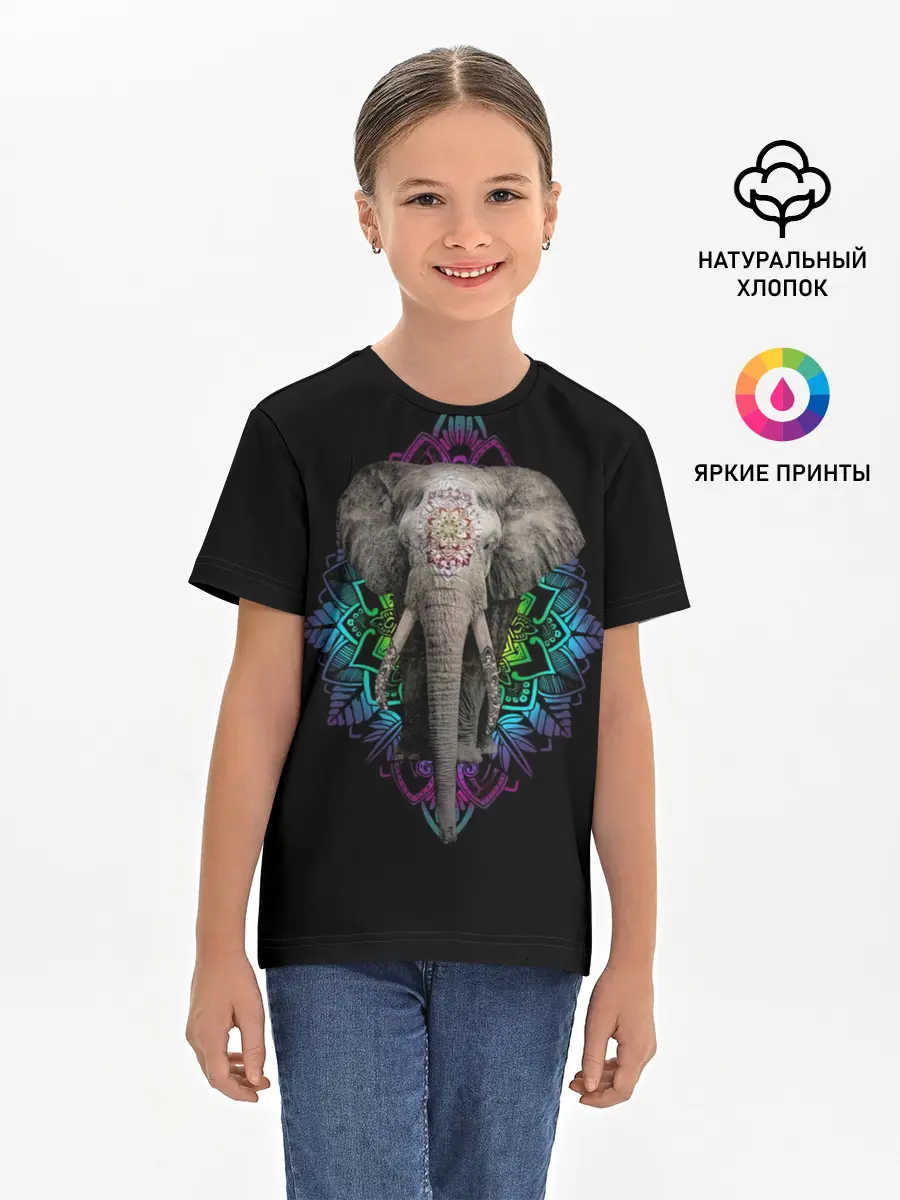 Детская базовая футболка / Индийский Слон