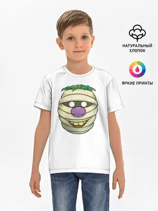 Детская базовая футболка / улыбающейся голова мумии