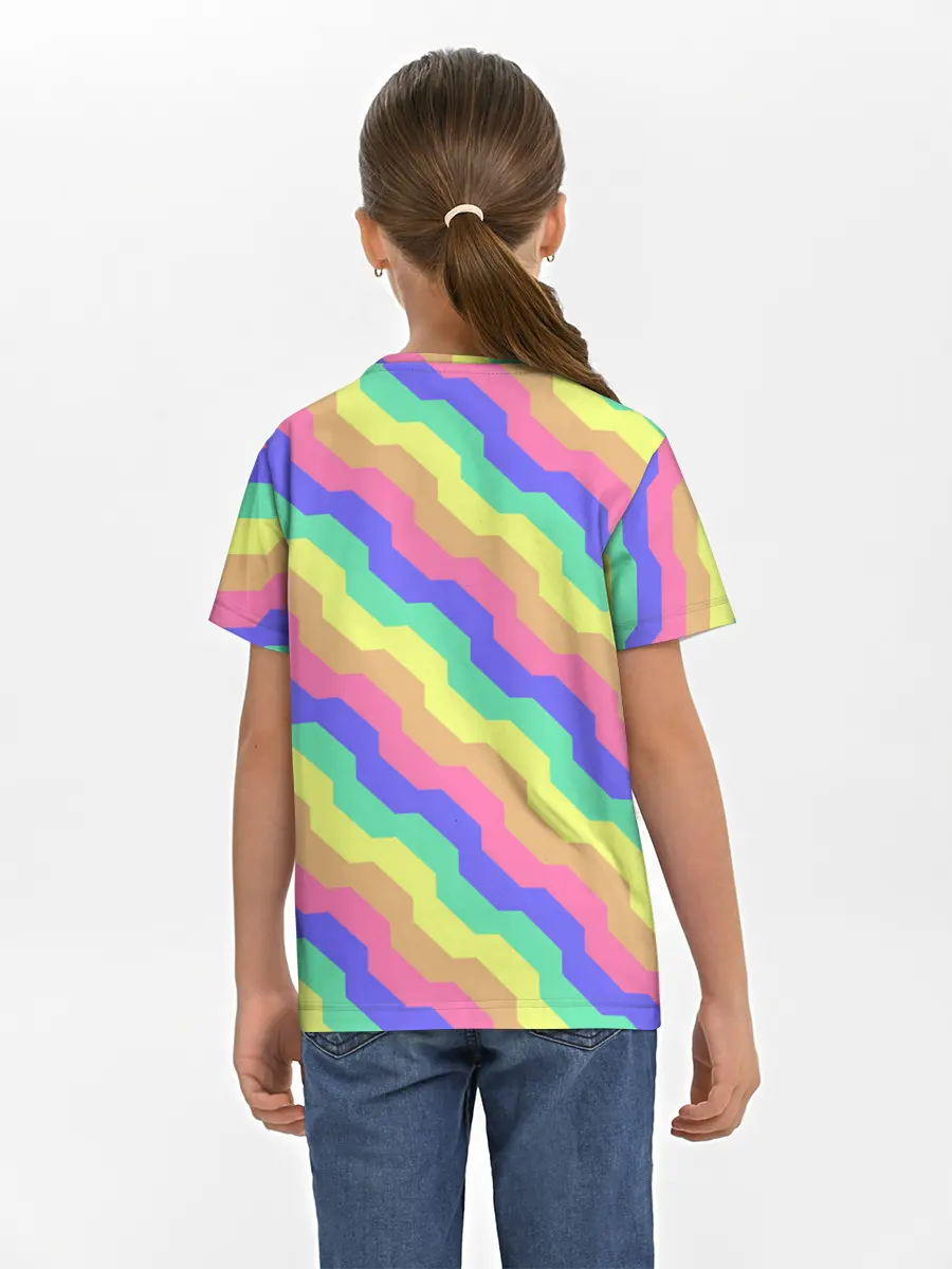 Детская базовая футболка / Радужные волны
