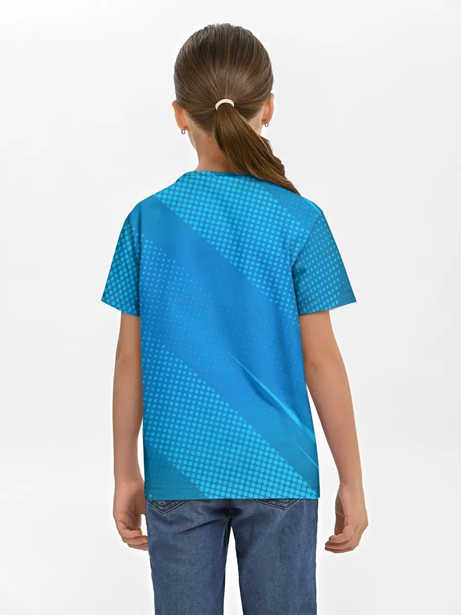 Детская базовая футболка / Initial D машина на голубом фоне