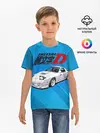 Детская базовая футболка / Initial D машина на голубом фоне