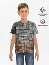 Детская базовая футболка / кирпичная стена потеки краска