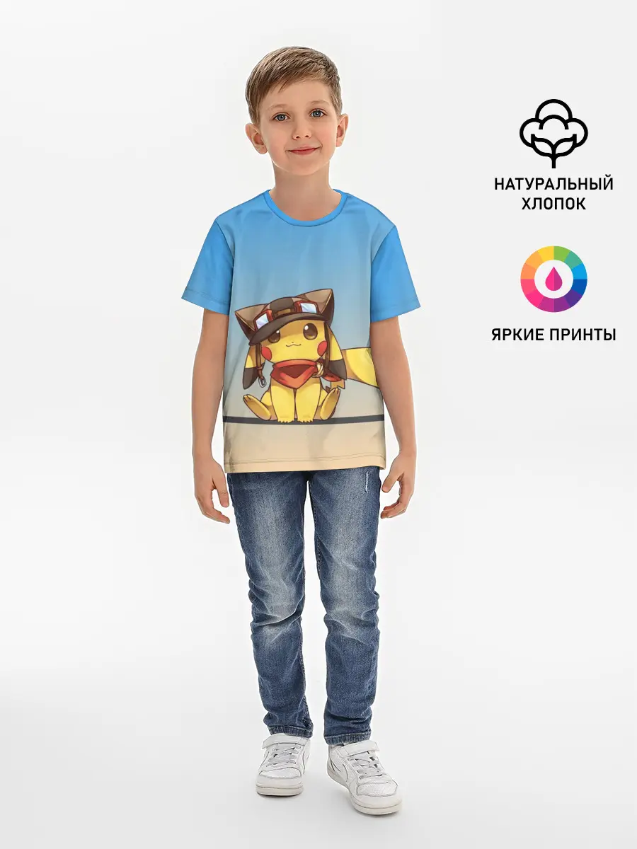 Детская базовая футболка / Пикачу
