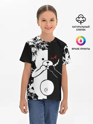Детская базовая футболка / MONOKUMA держит руки