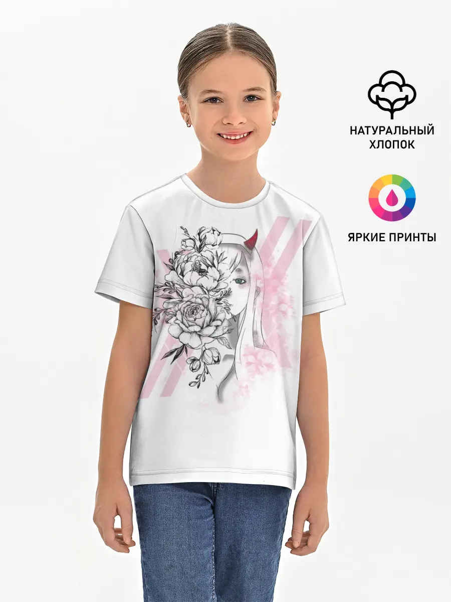 Детская базовая футболка / Zero Two Roses