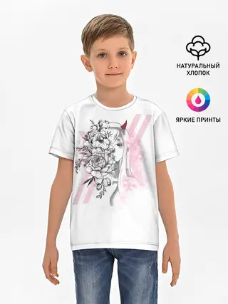 Детская базовая футболка / Zero Two Roses