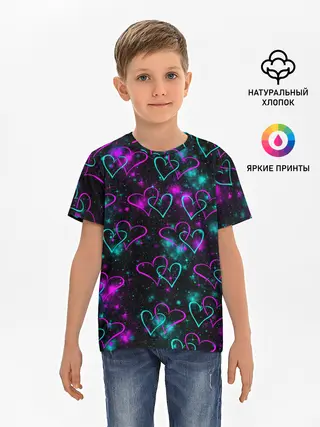 Детская базовая футболка / Сердечки