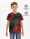 Детская базовая футболка / Black & Red 3D