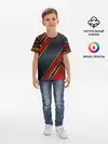 Детская базовая футболка / Black & Red 3D