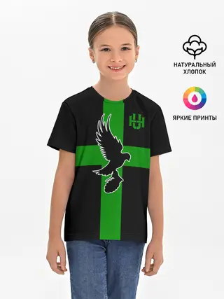 Детская базовая футболка / Hollywood Undead заеленный крест
