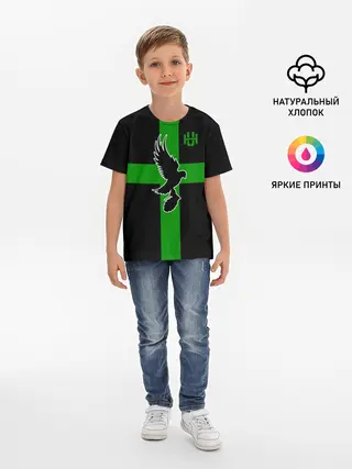 Детская базовая футболка / Hollywood Undead заеленный крест