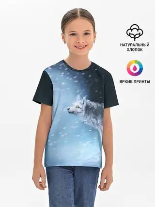 Детская базовая футболка / ВОЛК ЗИМА
